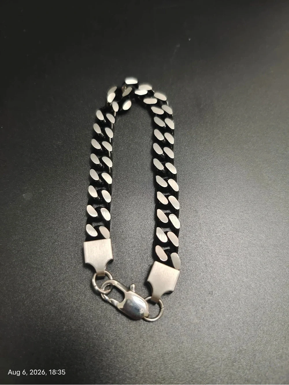 NWOT NORDSTROM RACK Men's Edge Two-Tone Curb Chain Bracelet MRSP $70